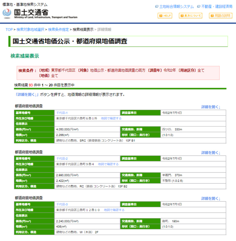 5．「検索結果表示」から、任意のデータを確認